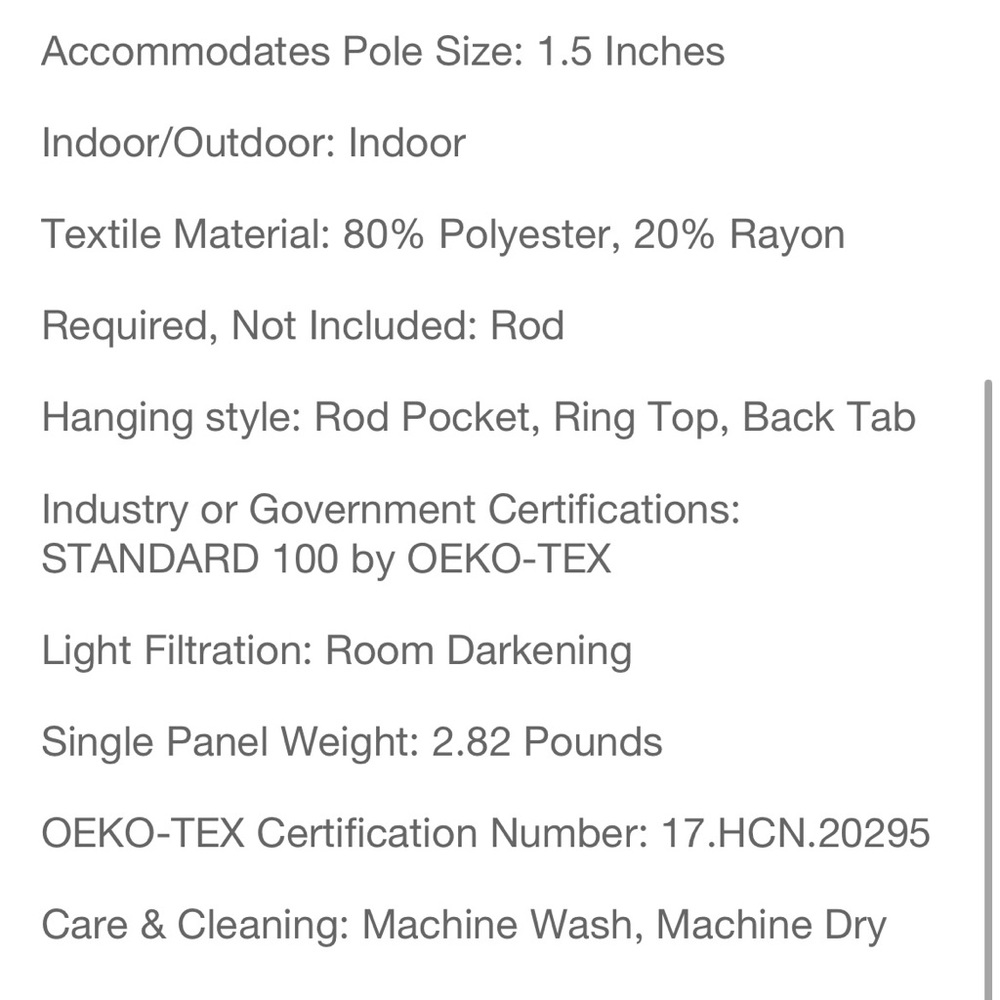 4 panels of 52x84” beige faux silk room darkening drapes - Picture 6 of 7